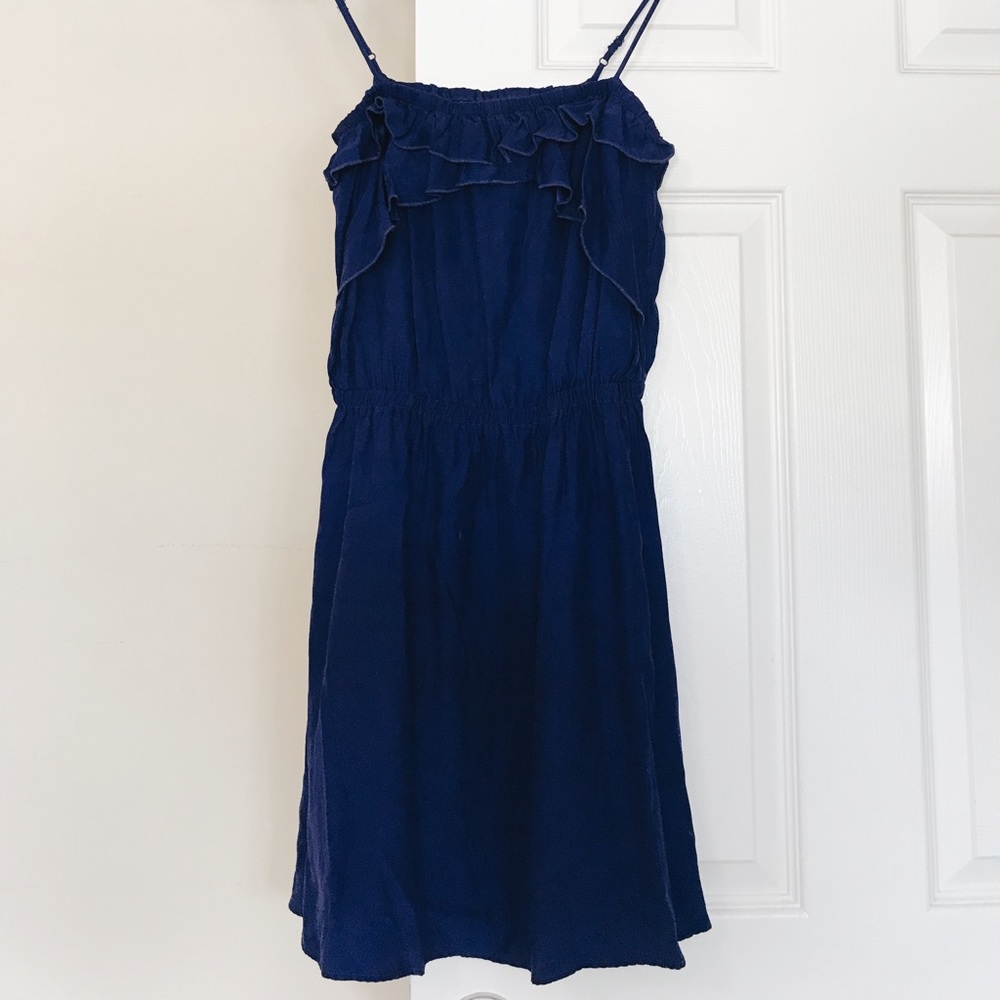 Blue silk dress!